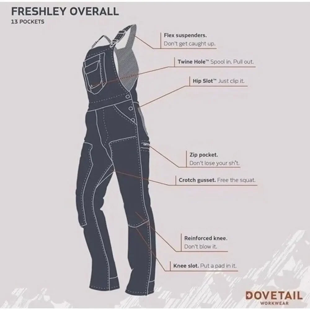 Dovetail Workwear Freshley Overall Womens Size 12/28 Black Utility Work Overalls - Picture 8 of 8